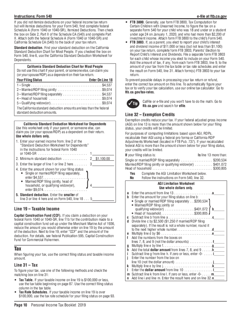 Ca 540 Form 2024 Fill Out amp Sign Online DocHub