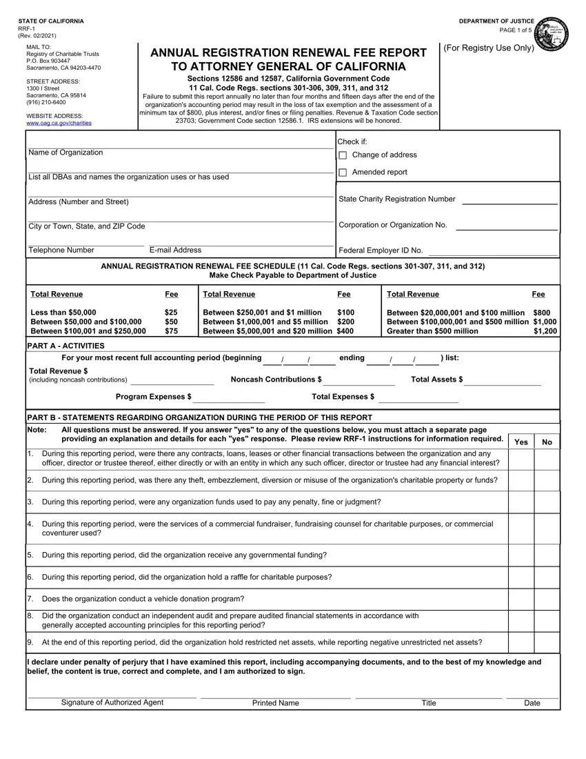 Ca Rrf 1 Form Fill Out Printable PDF Forms Online
