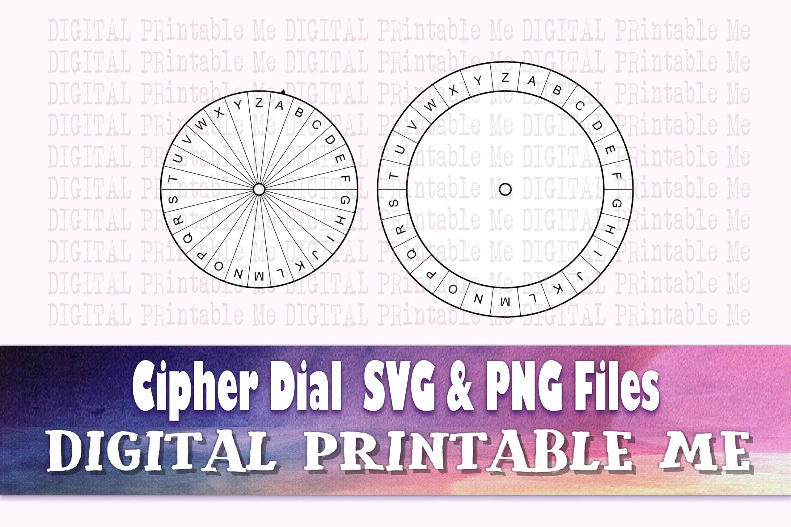 Caesar Cipher Dial Template SVG PNG 1 Images Printable Puzzle 