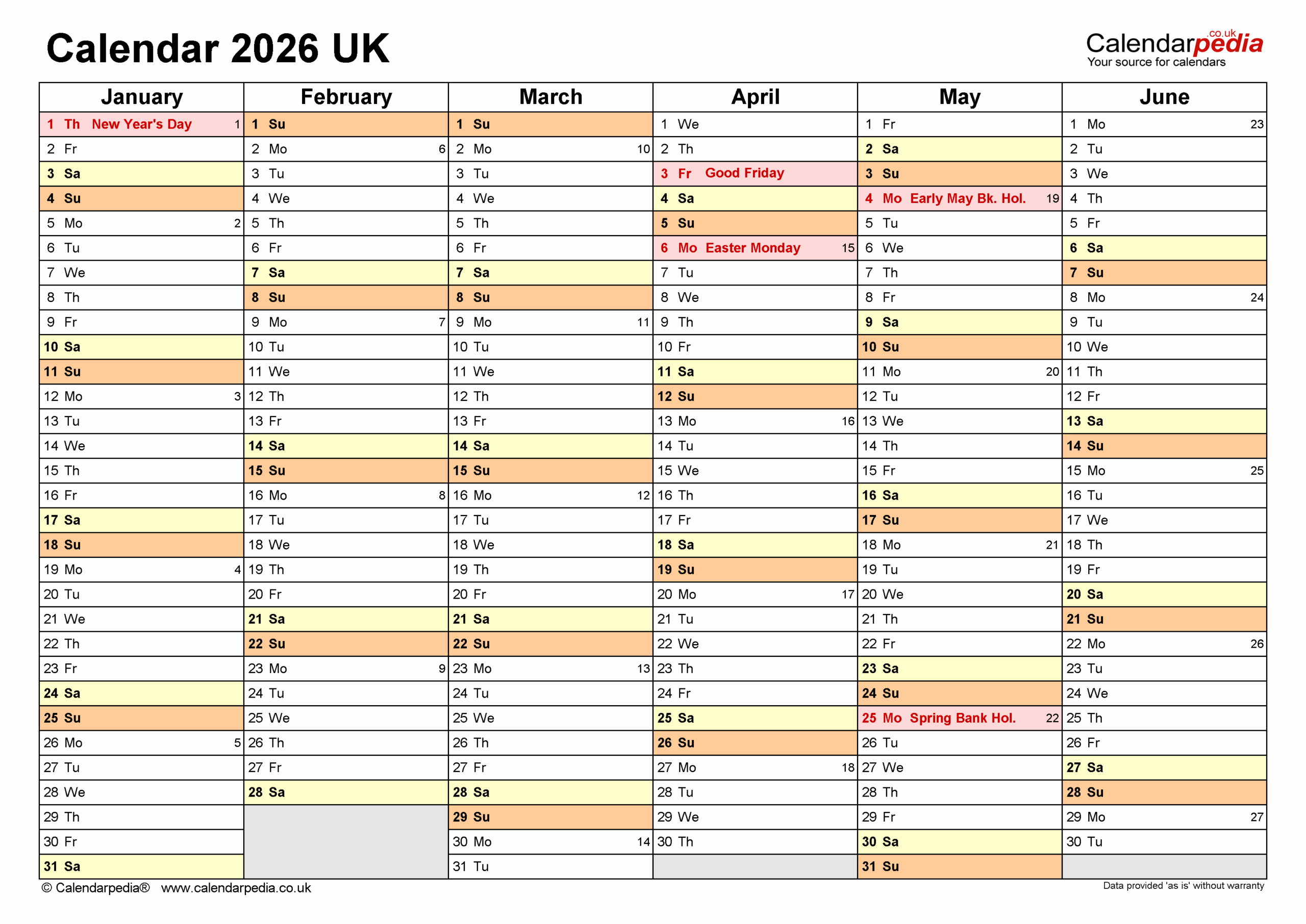 Free Printable Calendar 2026 2026 Year Planner