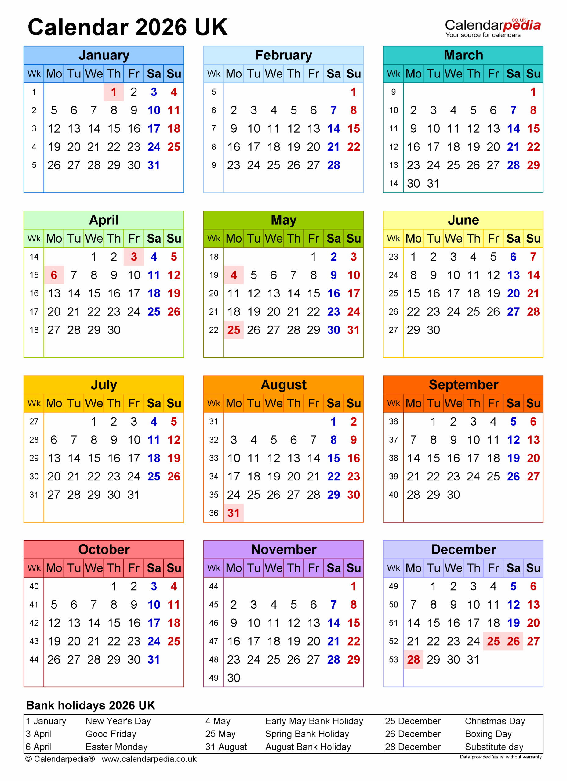 Printable November Calendar 2026 Uk
