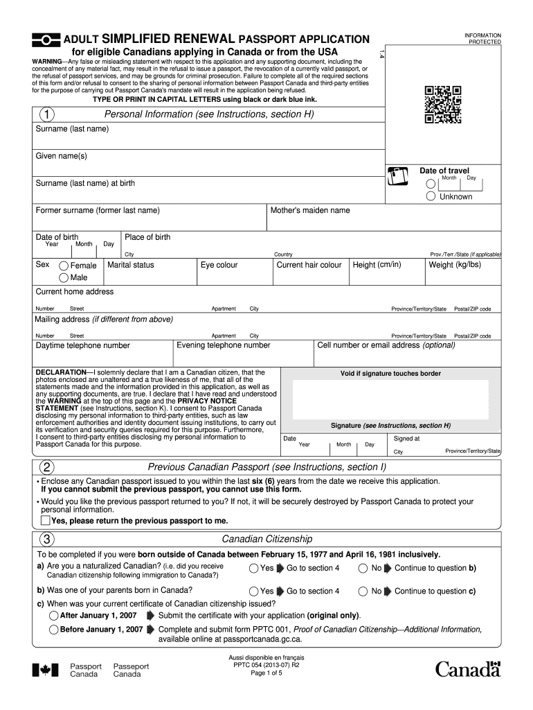 Can Passport Application Be Double Sided Canada Fill Out amp Sign 