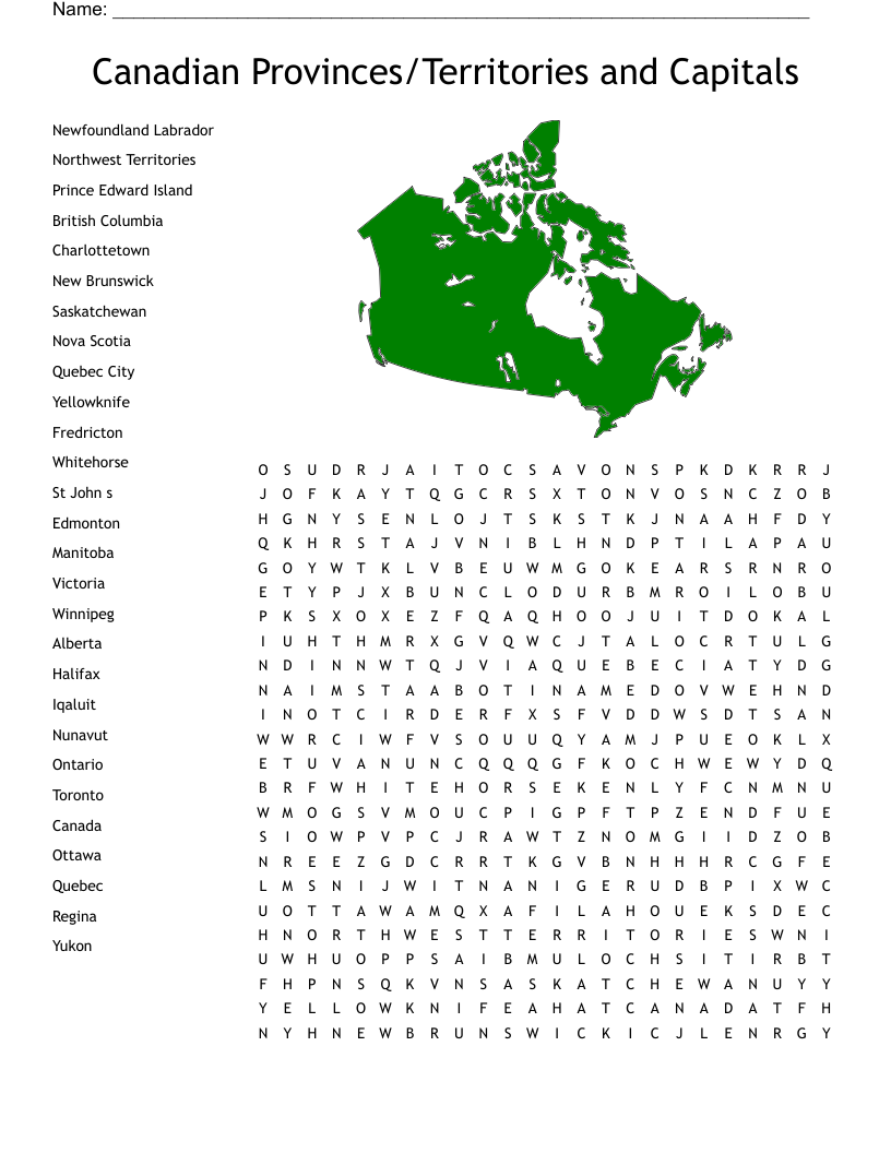 Free Printable Crossword Puzzles Canada