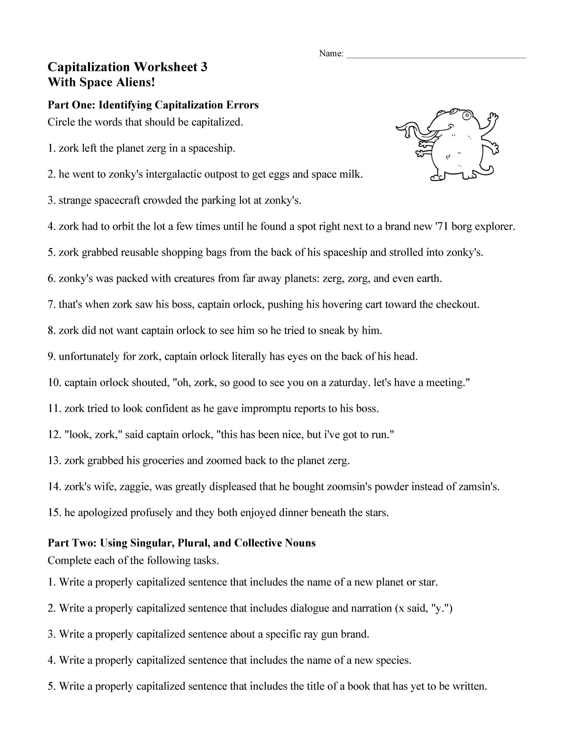 Capitalization Worksheets Lessons And Tests Language Arts 
