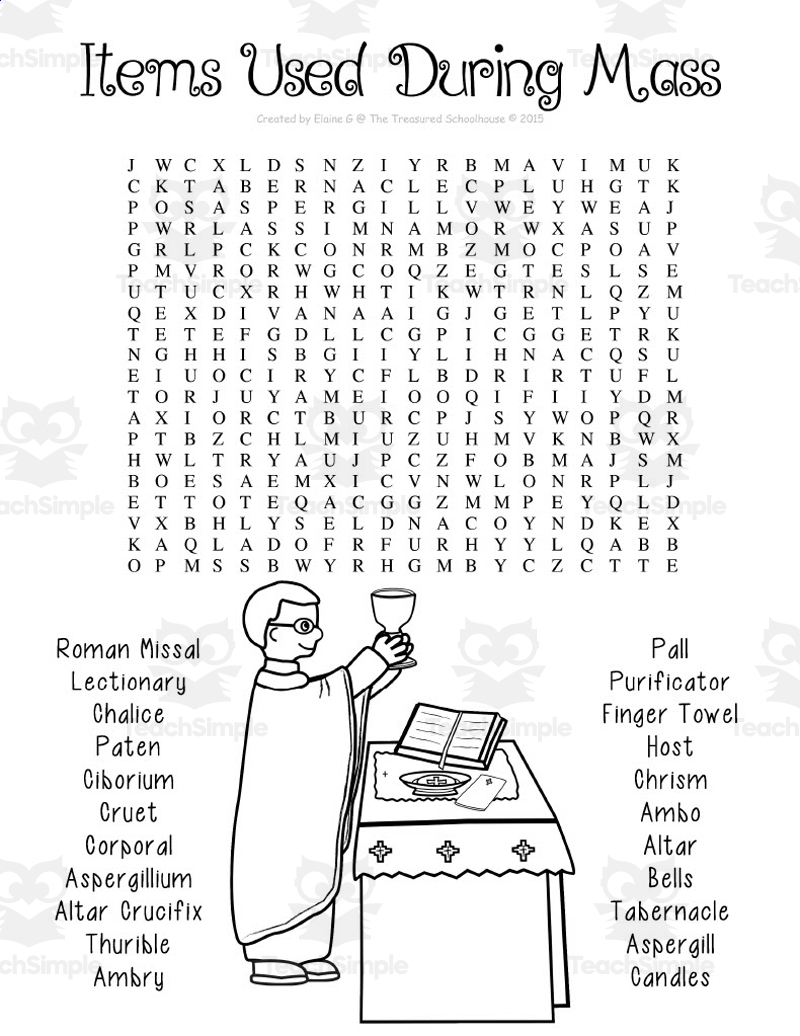 Free Printable Catholic Word Search