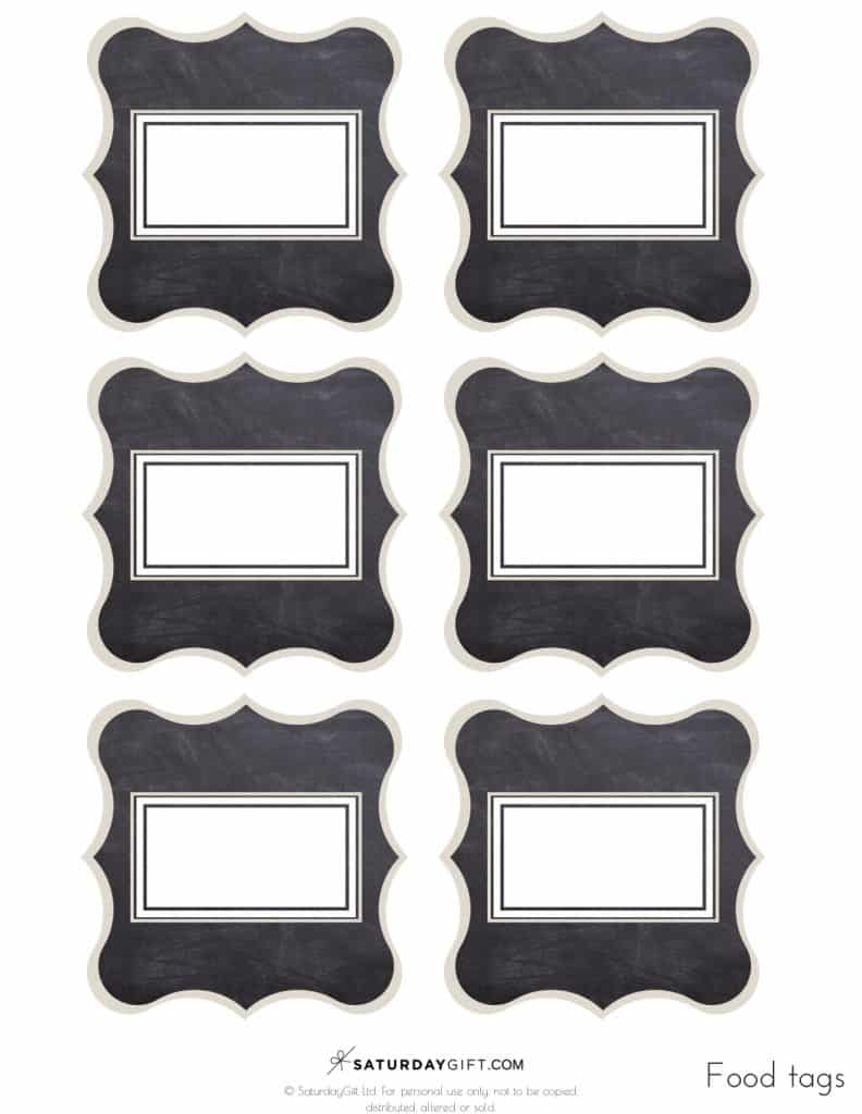 Food Labels Printable Free