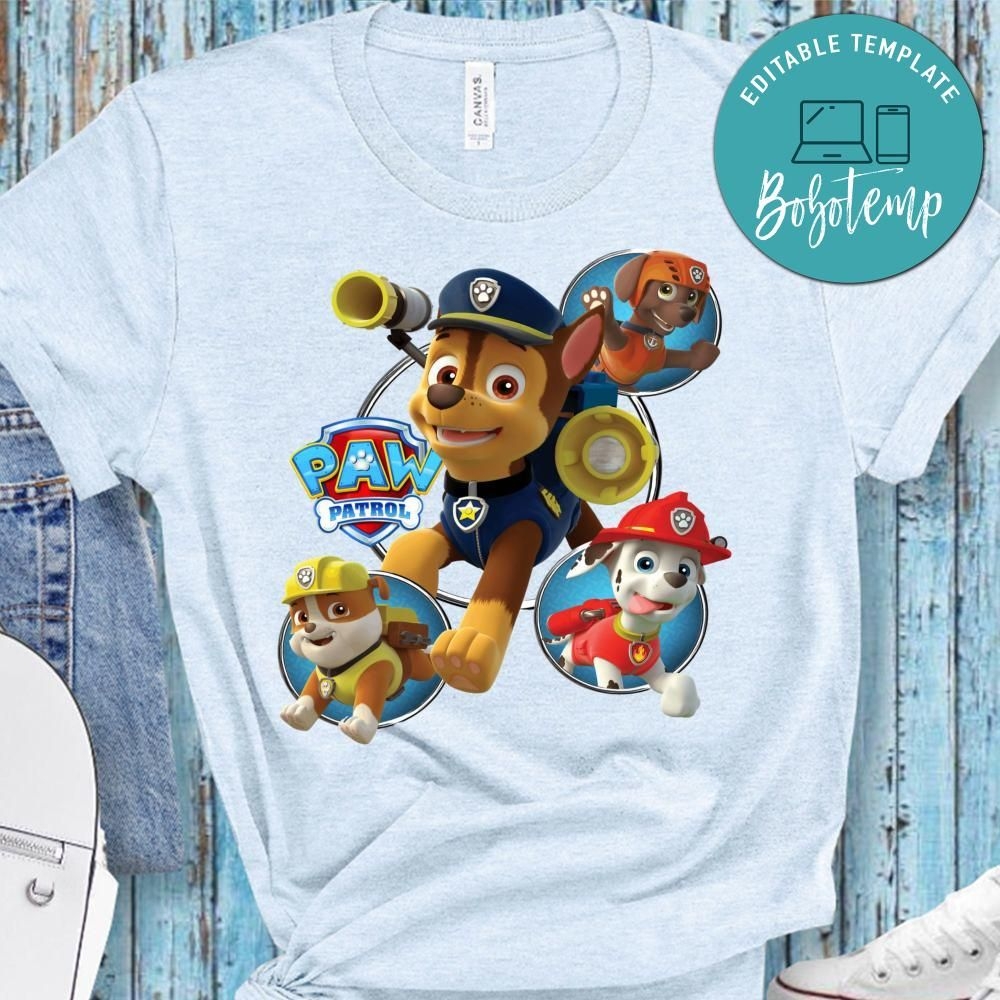 Chase Paw Patrol Birthday PNG File Template Bobotemp