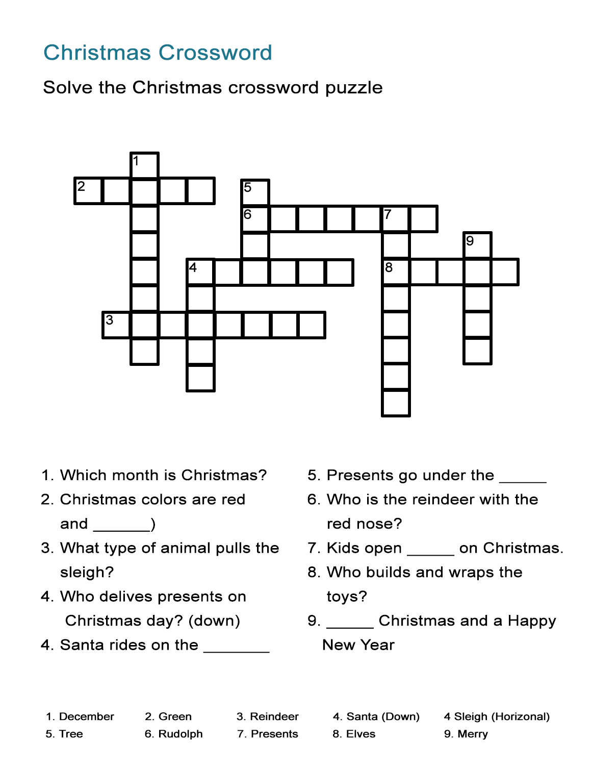 Printable Crosswords Puzzles Esl