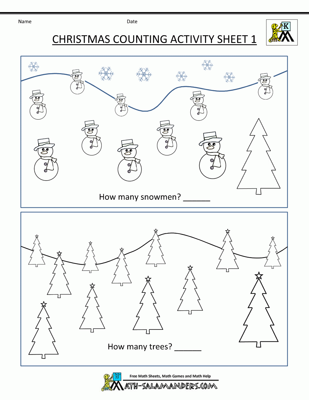 Christmas Fun Math Worksheets Printable