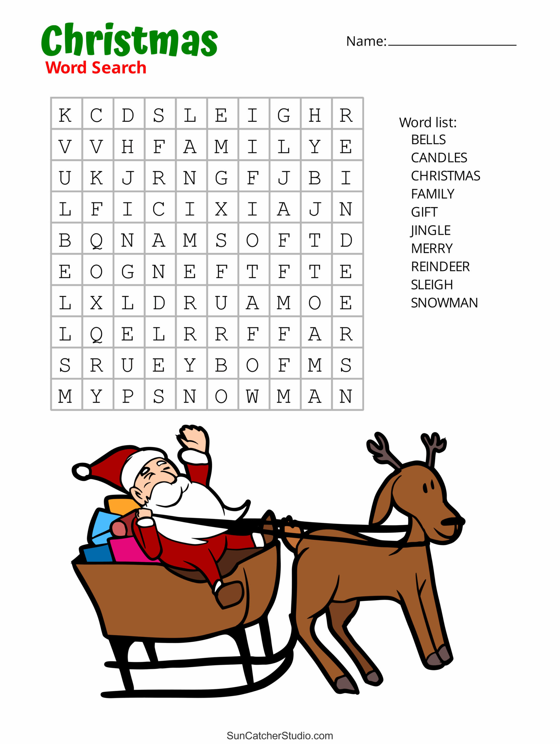 Printable Christmas Word Puzzles