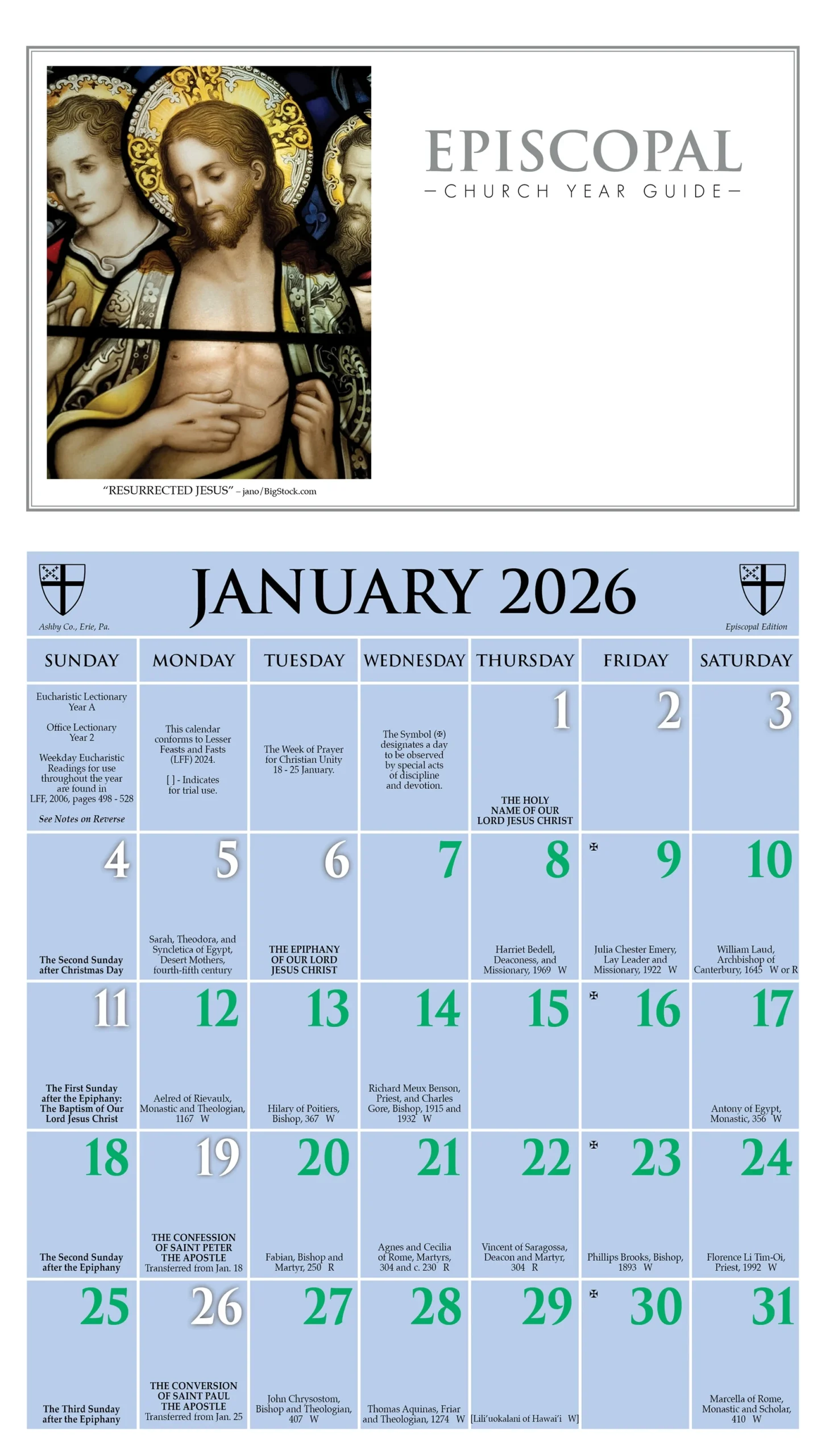 Printable Liturgical Calendar 2026