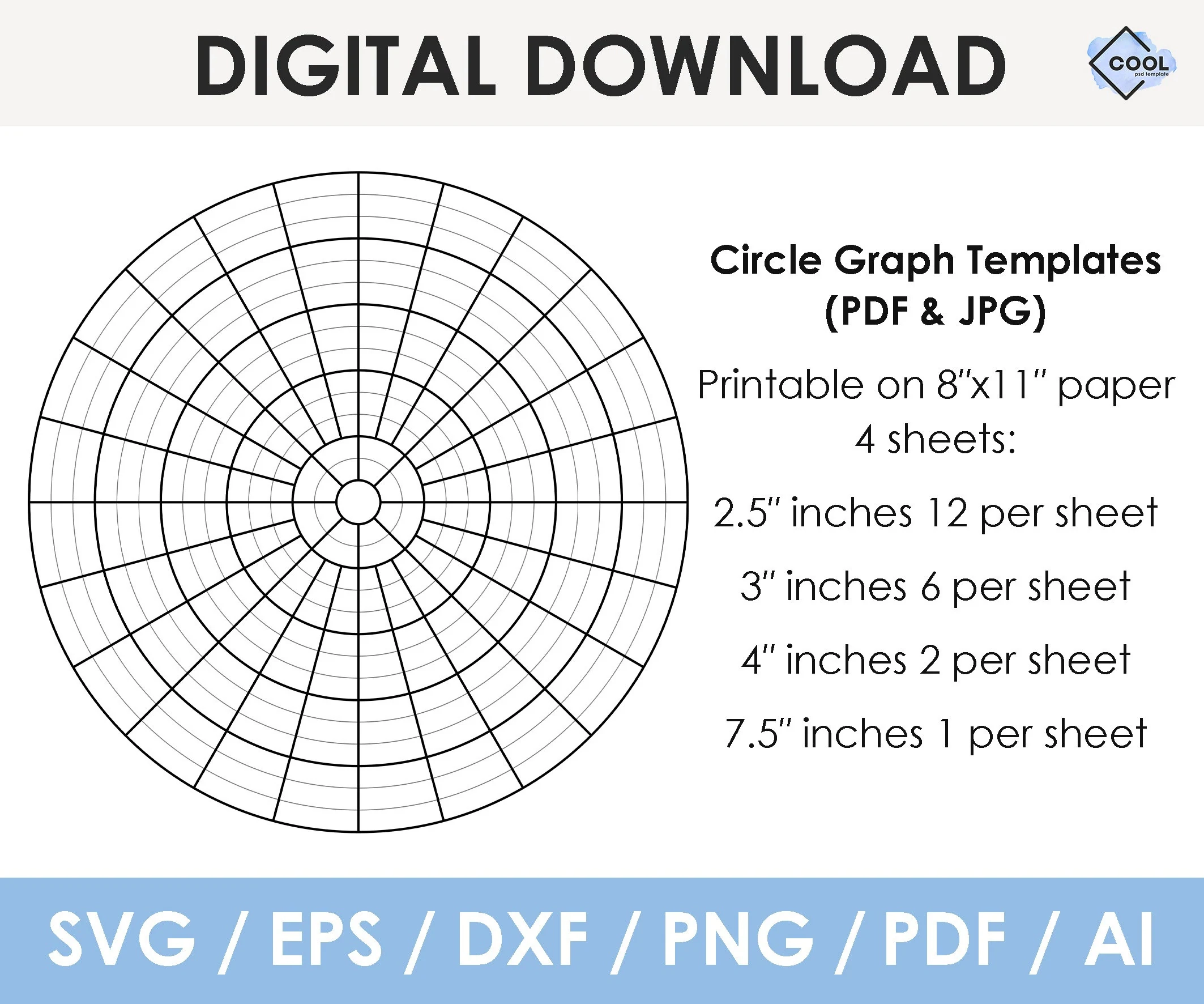 Circle Graph Template Bead Pattern Paper Digital Download Etsy de
