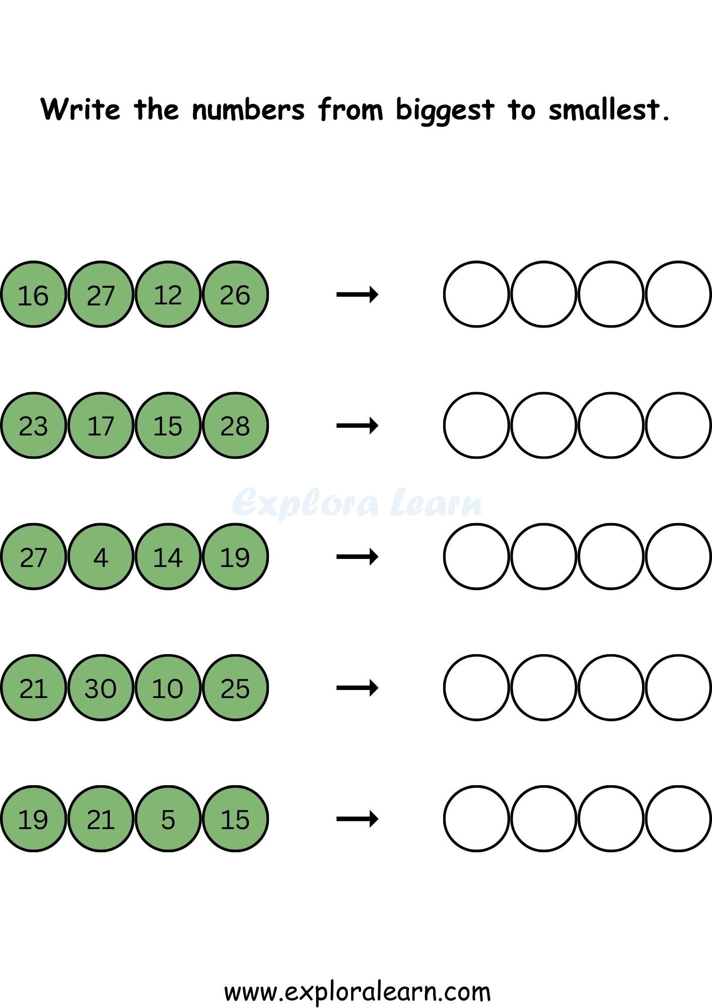 Maths Printable Worksheets Year 1