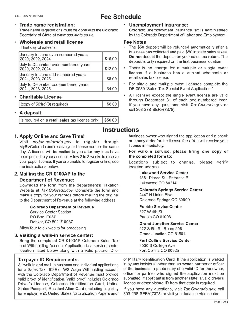 Colorado Form Cr 100 Fill Out Printable PDF Forms Online