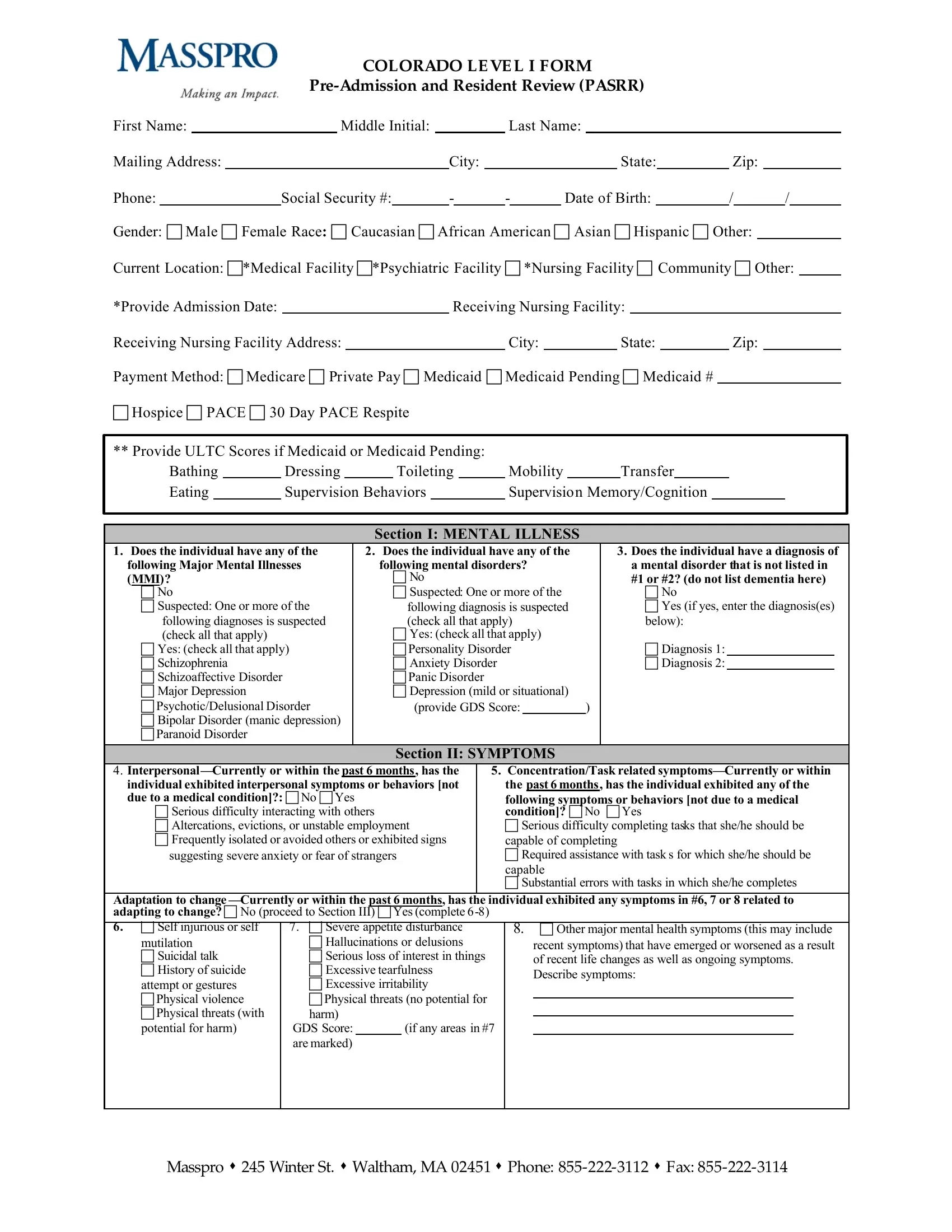 Pasrr Level 1 Form Pdf