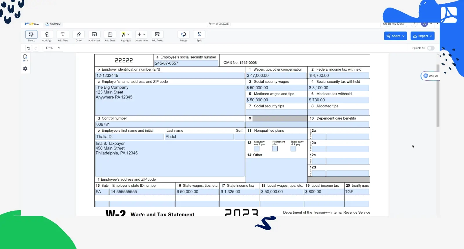 New W2 Form 2023