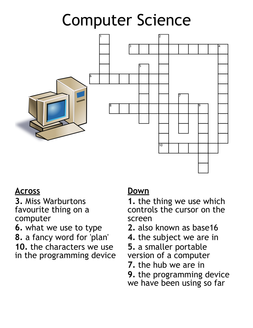 Printable Computer Crossword Puzzles