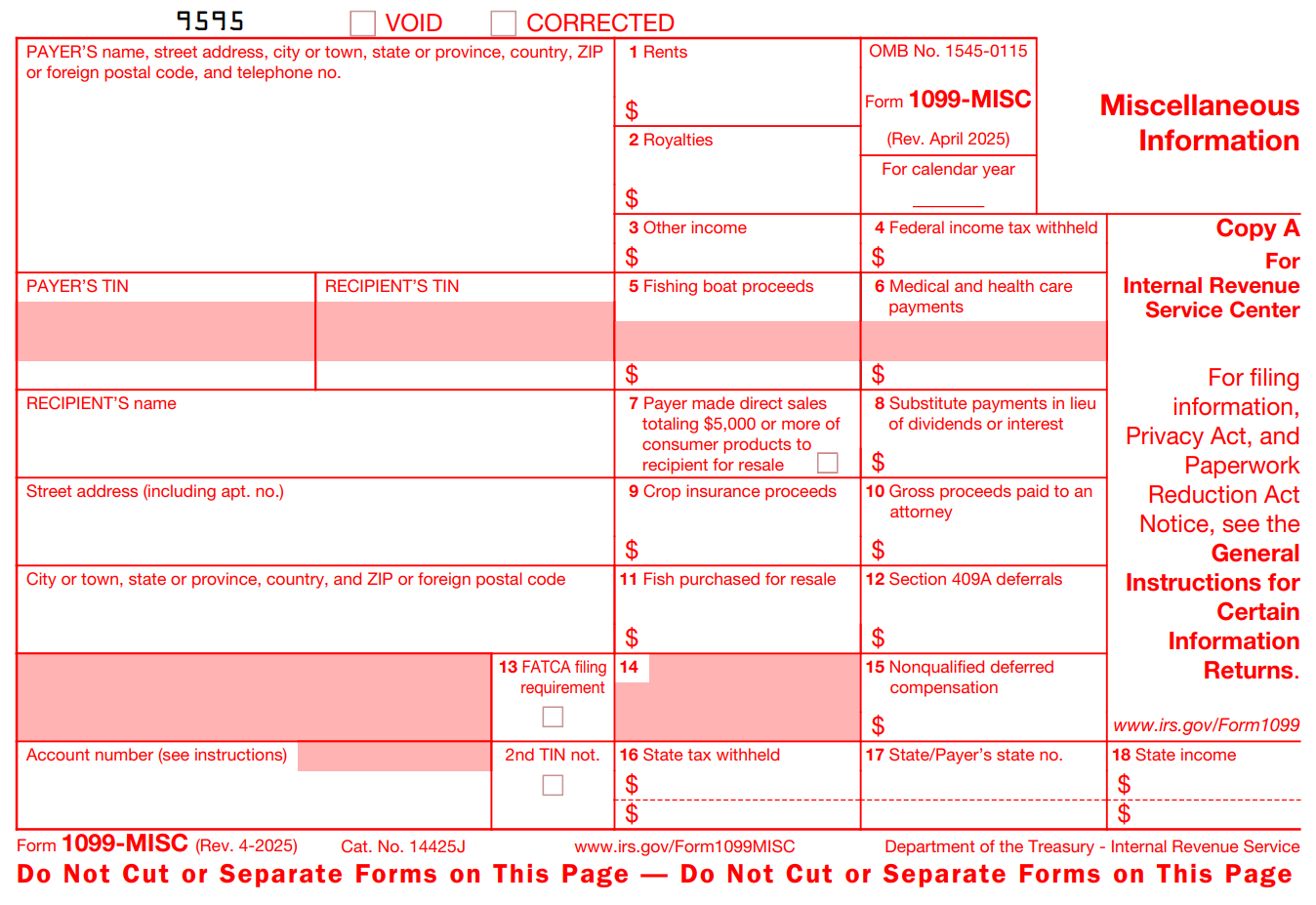 Downloadable 1099 Forms 2025