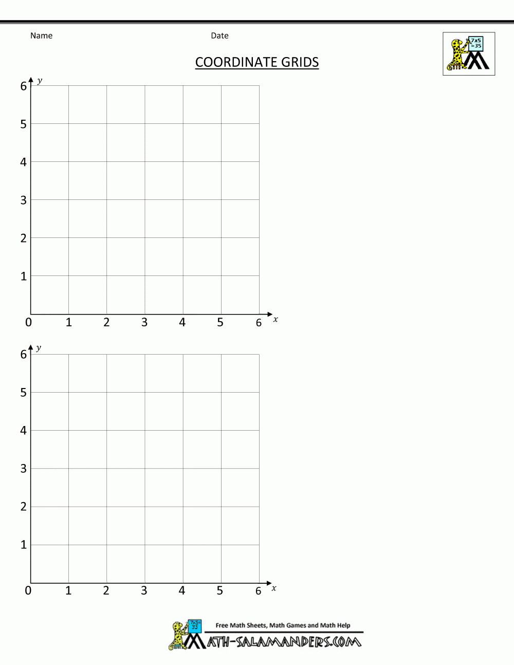 Free Coordinate Graph Paper Printable