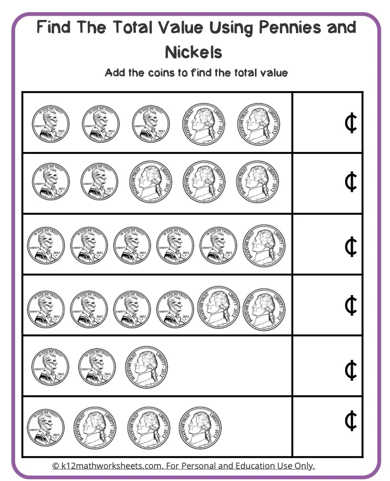 Printable Money Worksheets Grade 2