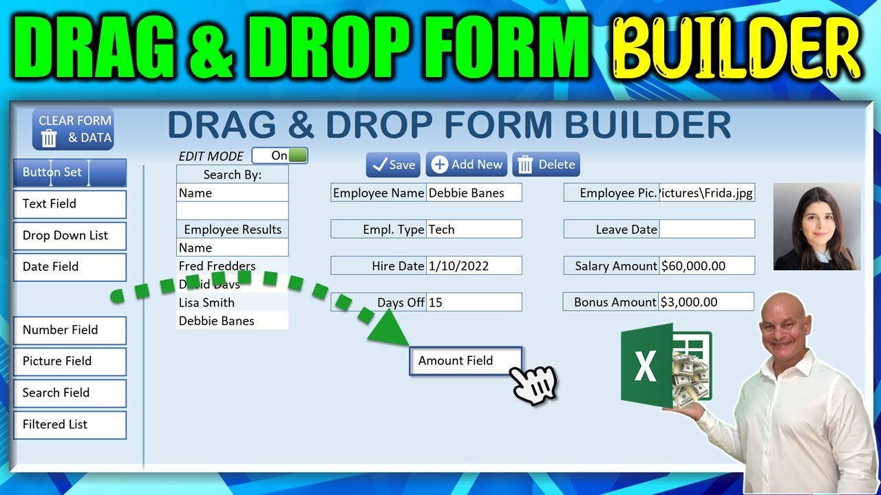 Create Forms In 1 Minute With This Drag amp Drop Form Builder In Excel FREE Download 