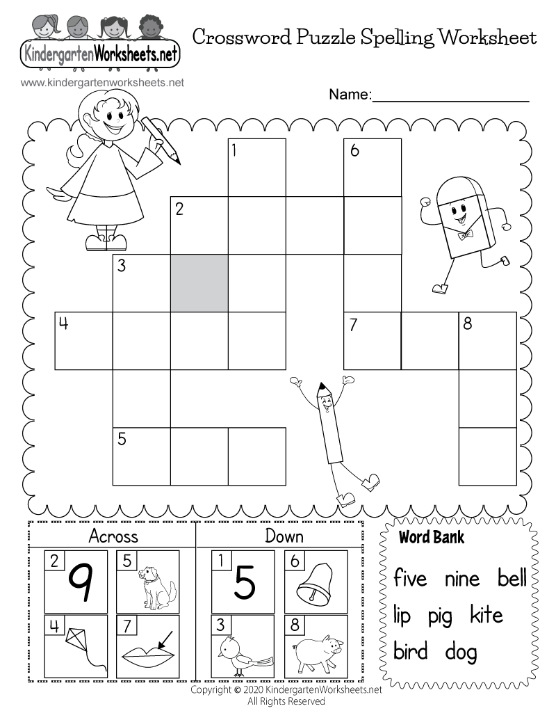 Free Printable Crossword Puzzle For Kids