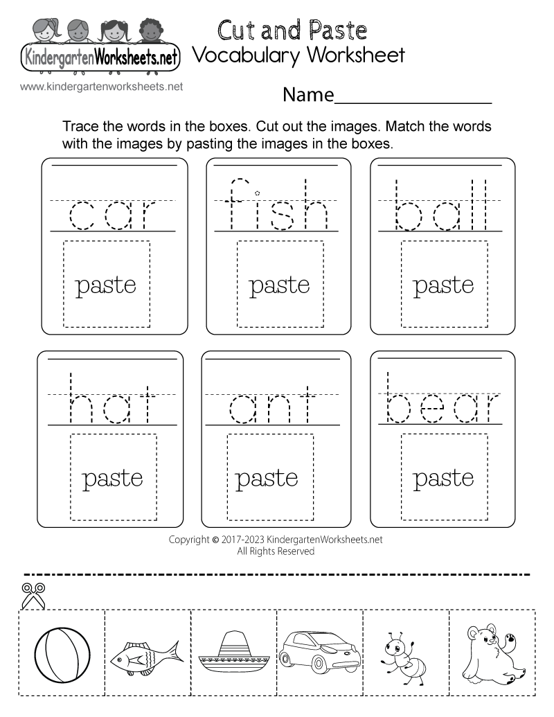 Cutting And Tracing Printable Worksheets