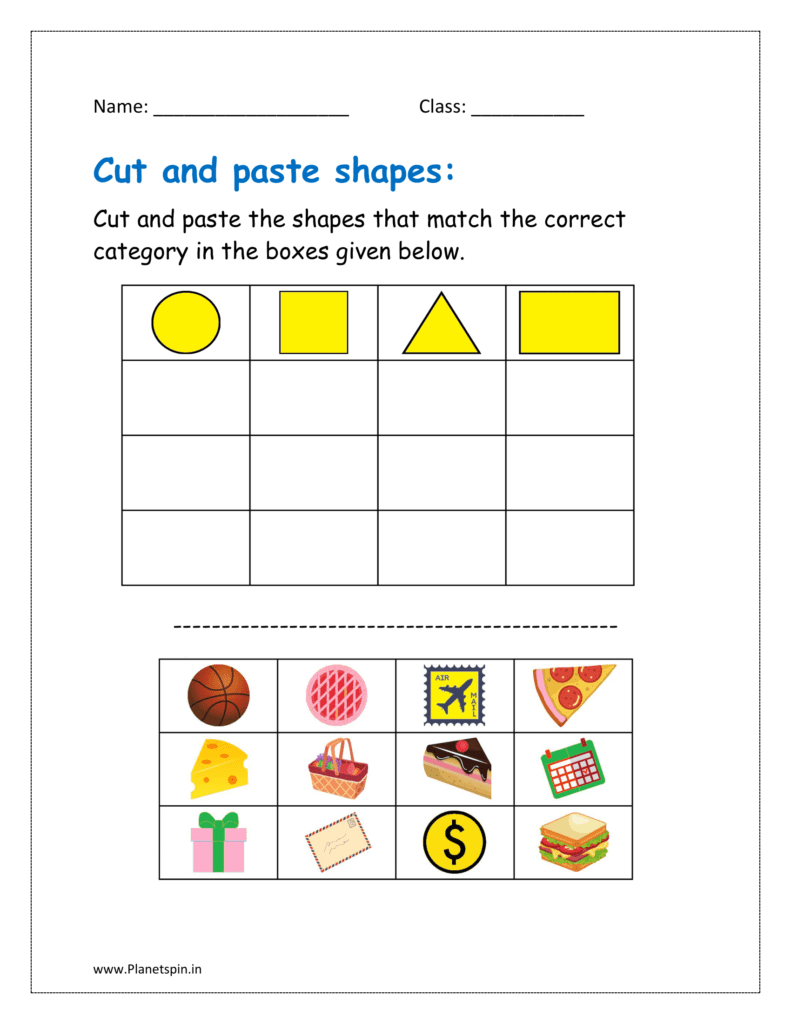 Cut And Paste Worksheets For Kindergarten Planetspin in