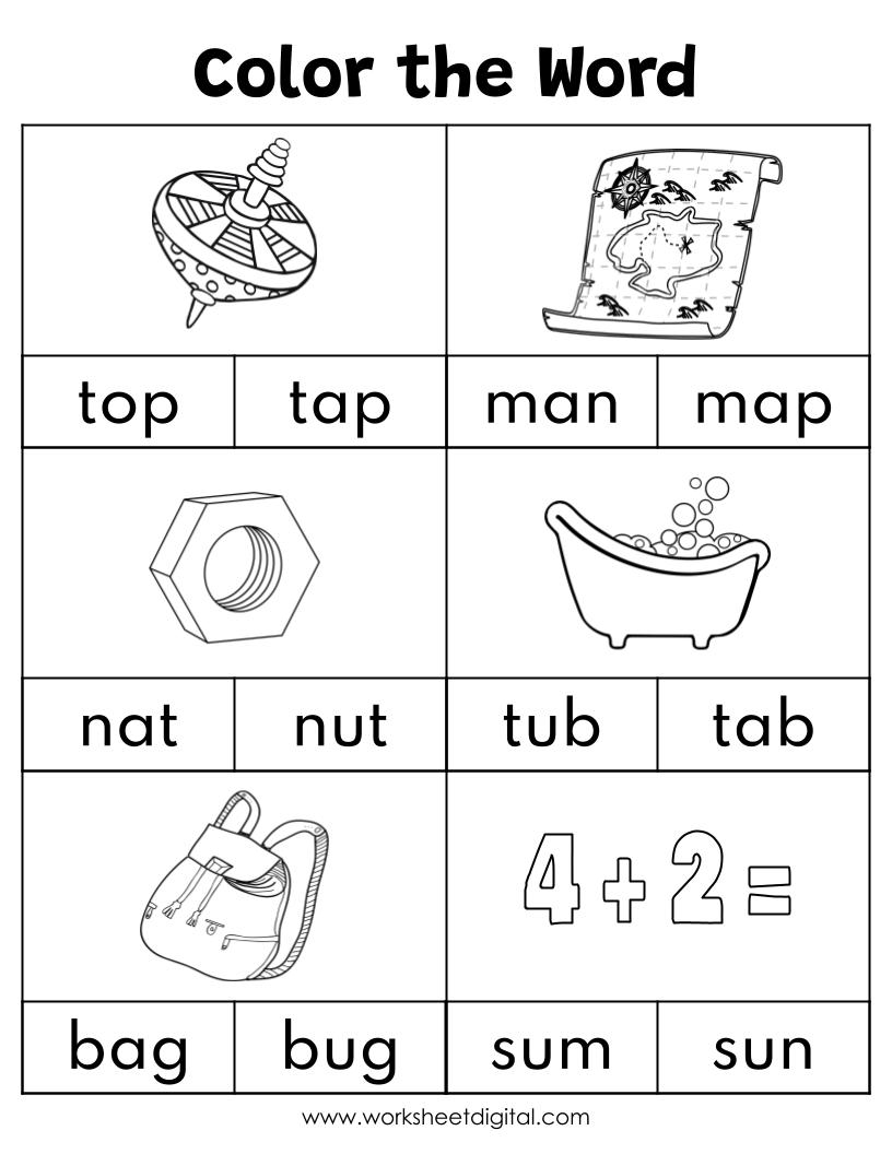 Cvc Printable Worksheets For Kindergarten