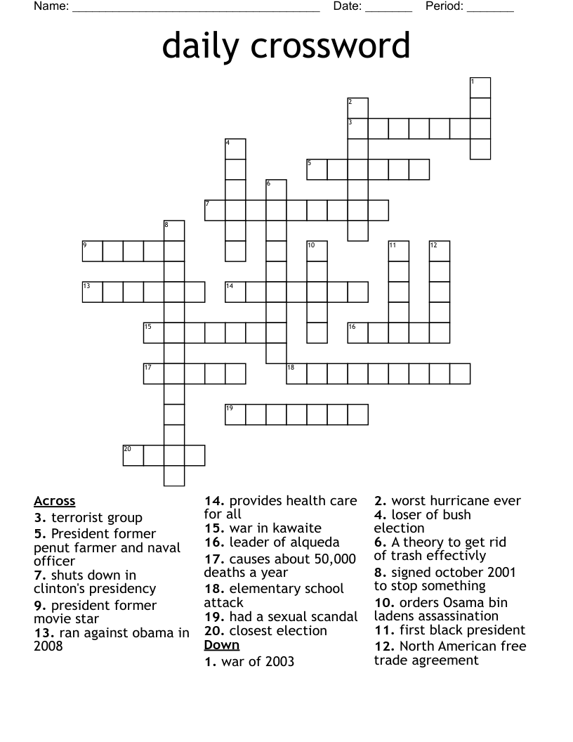 Printable Newspaper Crossword Puzzles For Free