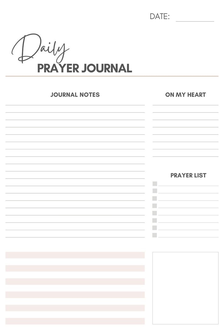 Printable Prayer Template