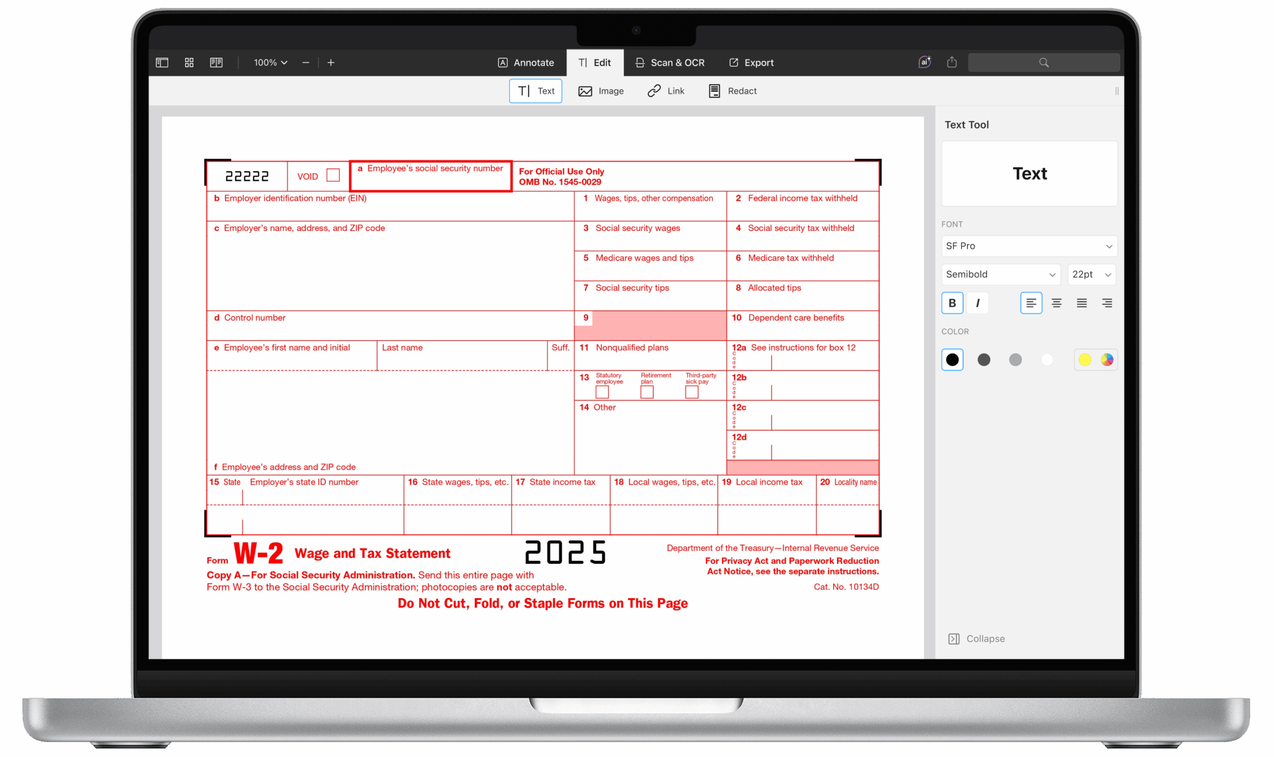 Das IRS Formular W2 Als PDF F r 2024 2025 Ausf llen