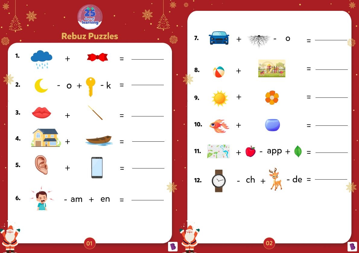 Rebus Puzzles Printable Worksheet