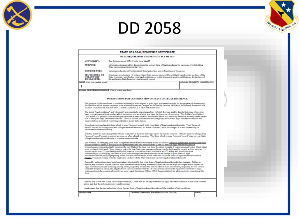 Dd Form 2058-1