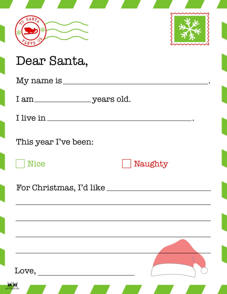 Santa Letter Template Free Printable