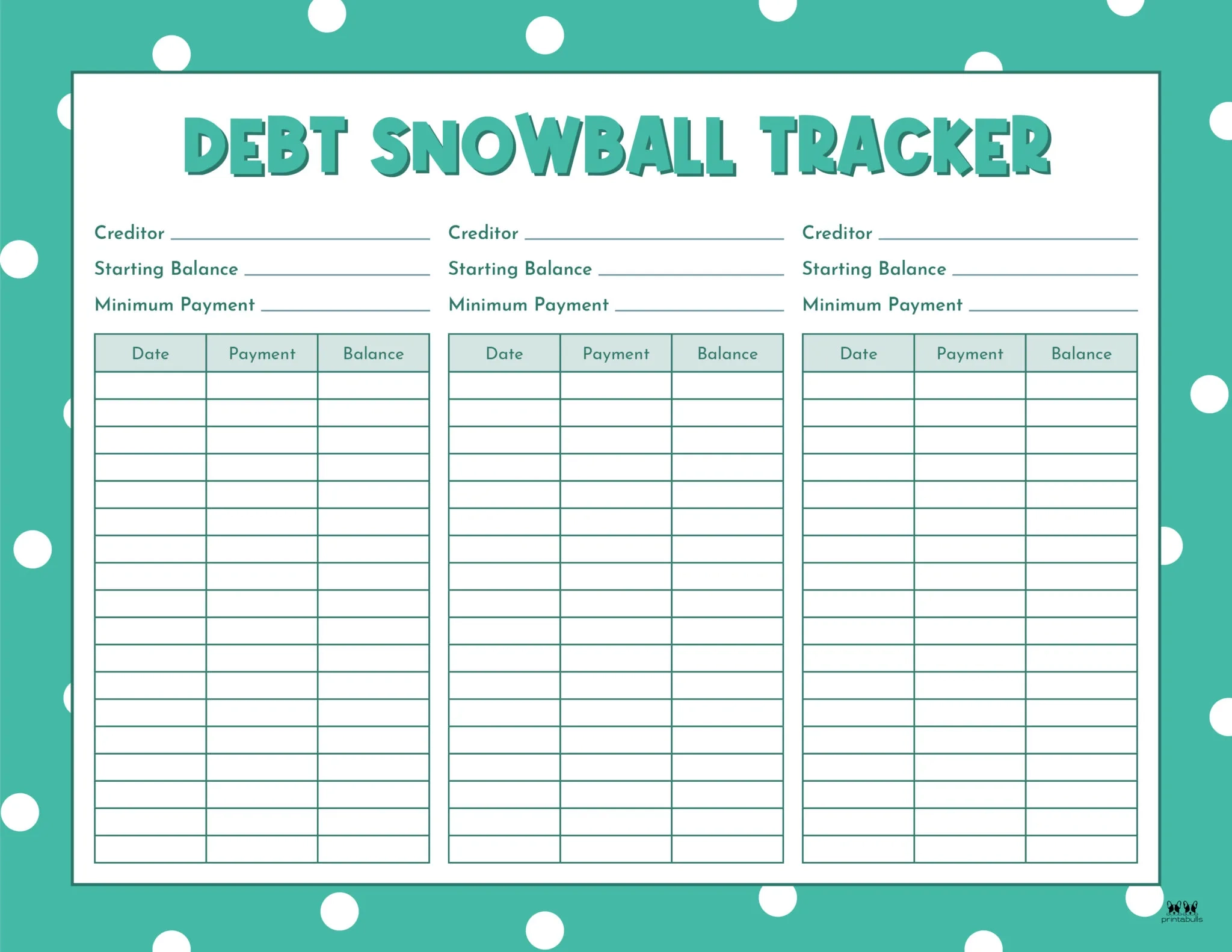 Debt Payoff Tracker Printable