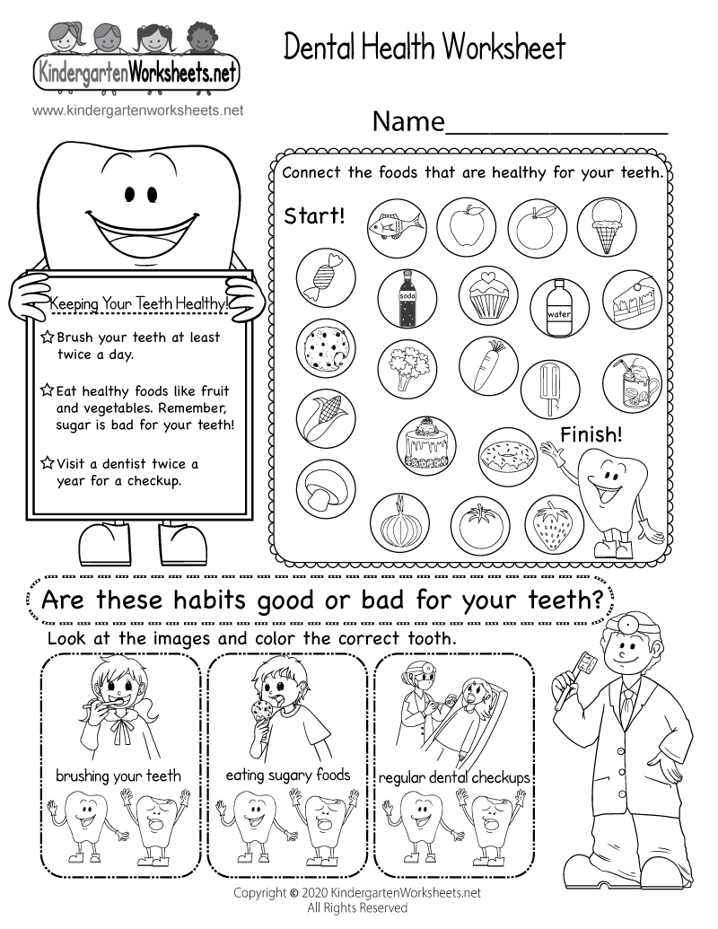 Preschool Dental Health Printables