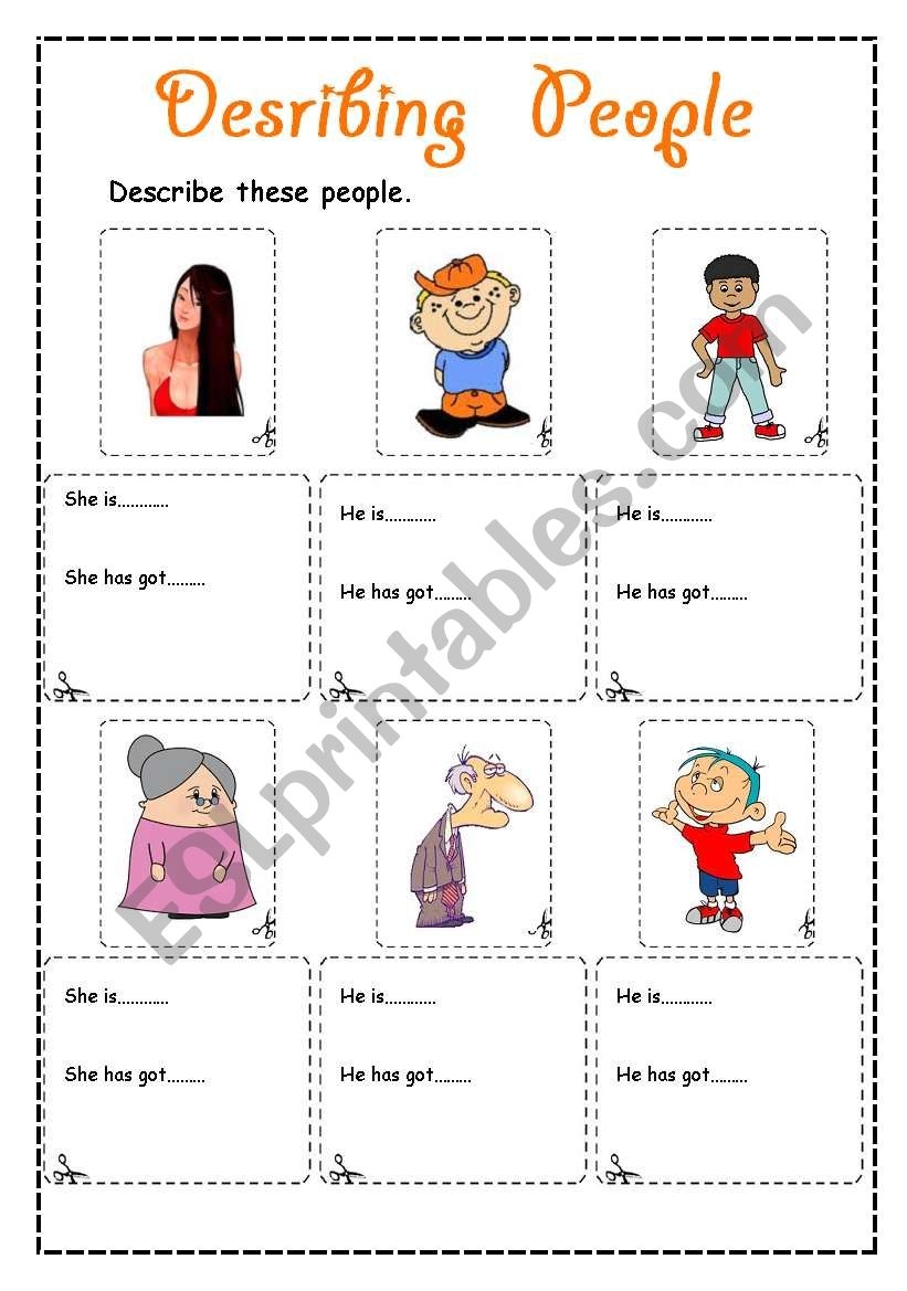 Worksheet Printable Describing People