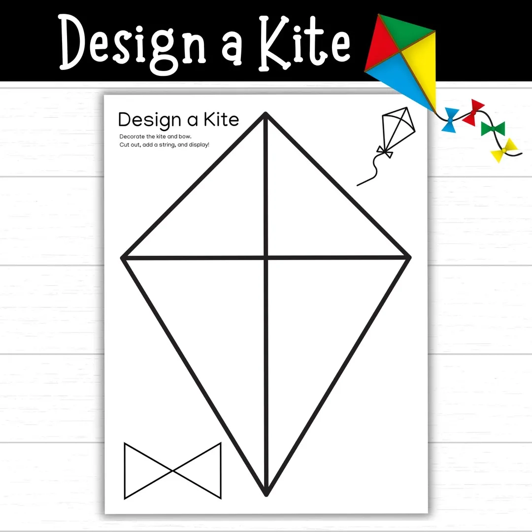 Design A Kite Printable Decorate A Kite Kite Craft Spring Kite 
