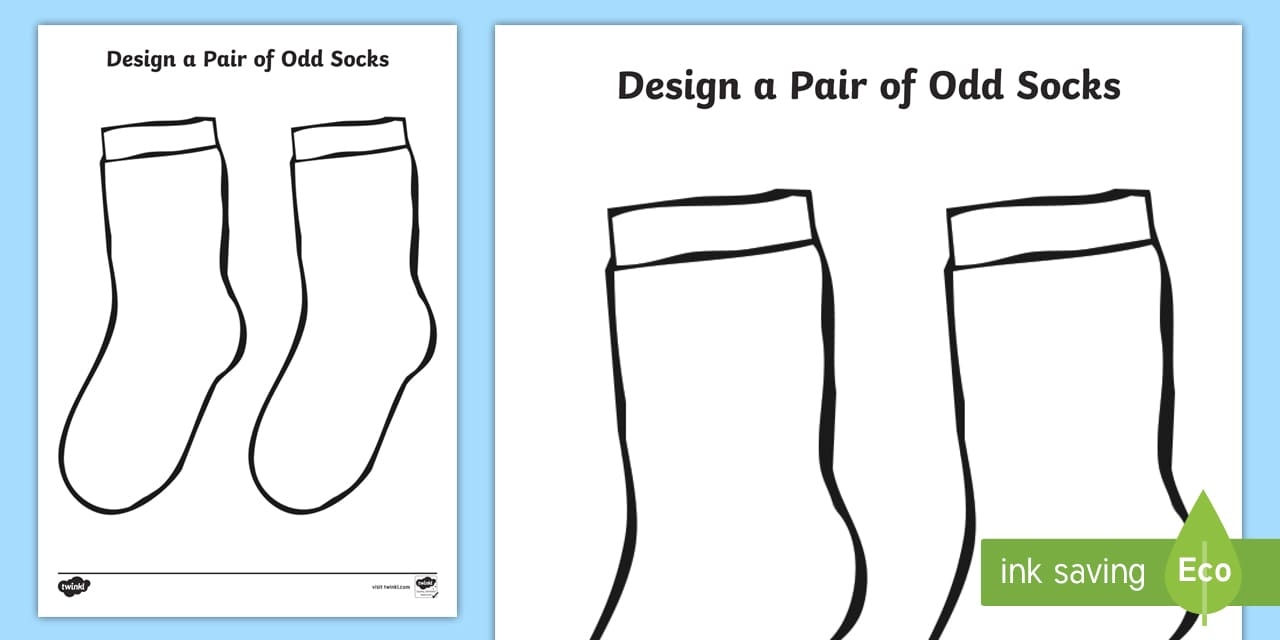Design A Pair Of Odd Socks Odd Socks Design Template