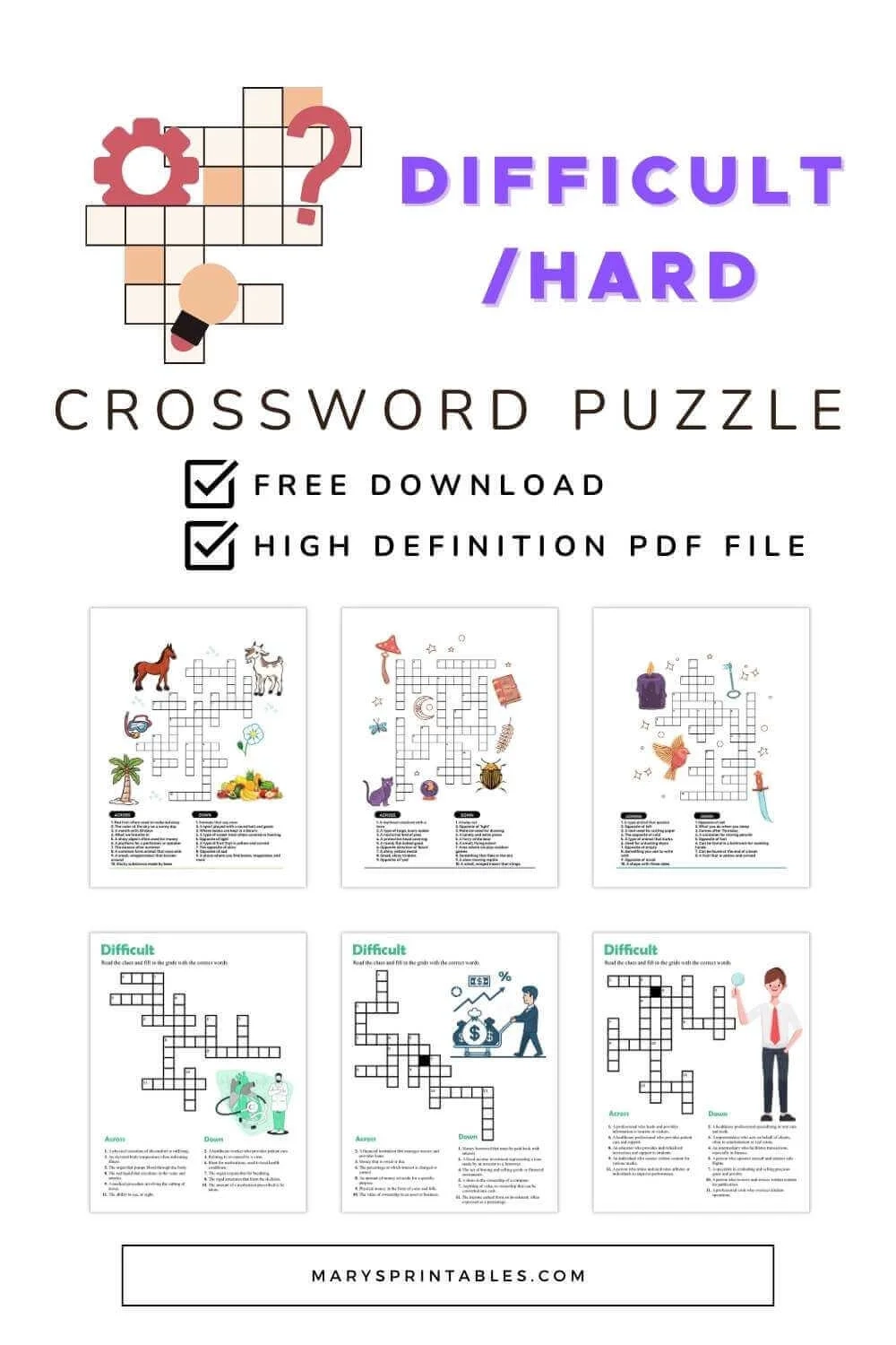 Toughh Printable Crossword Puzzles
