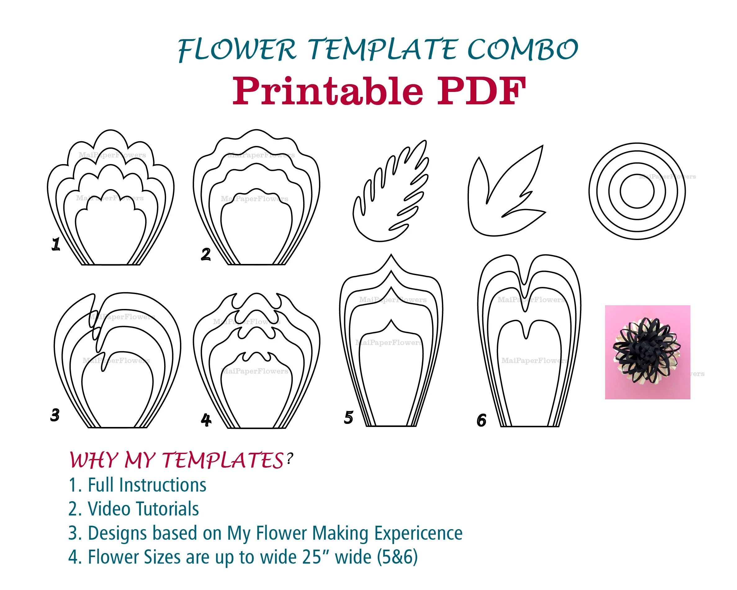 Printable Flower Template Pdf