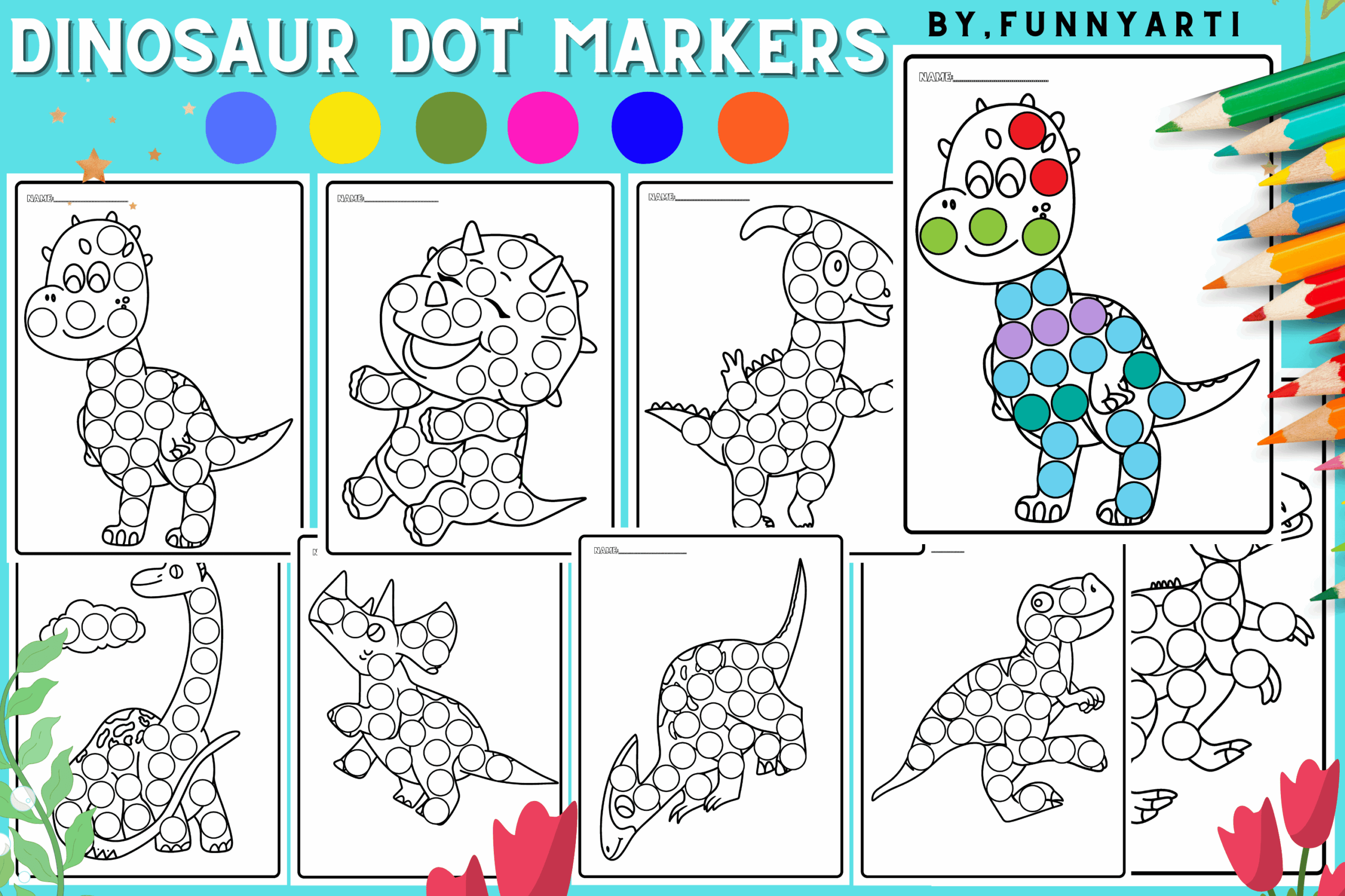 Dinosaur Bingo Dauber Printables