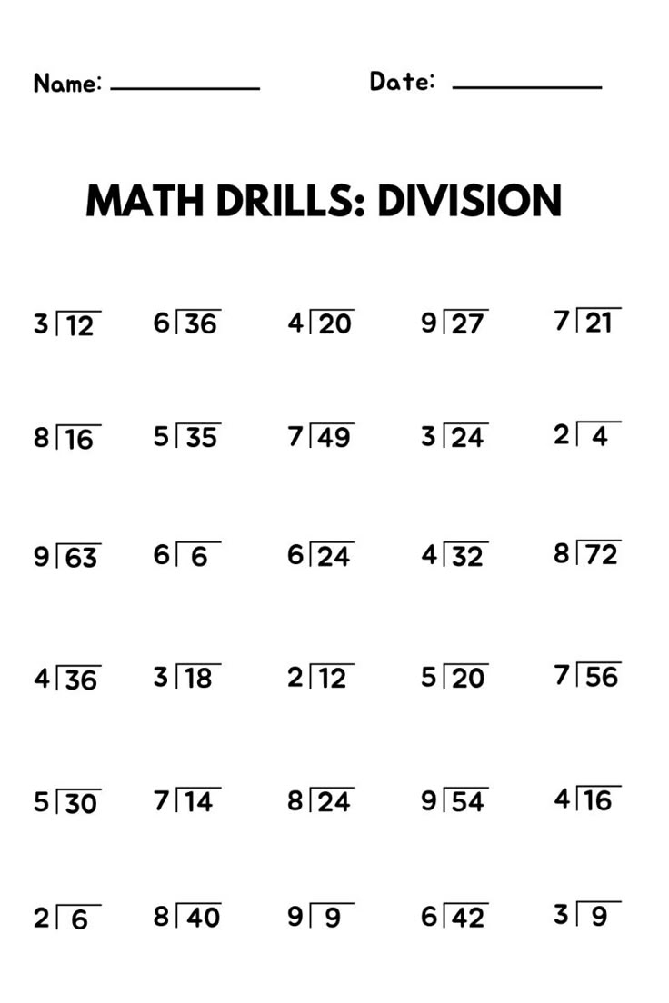 Division Worksheets Free Printable