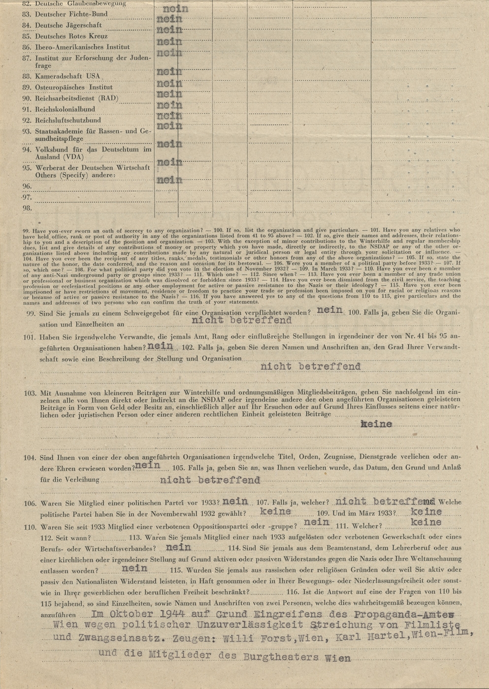 Documents Personnels Archive Nachlass Curd J rgens