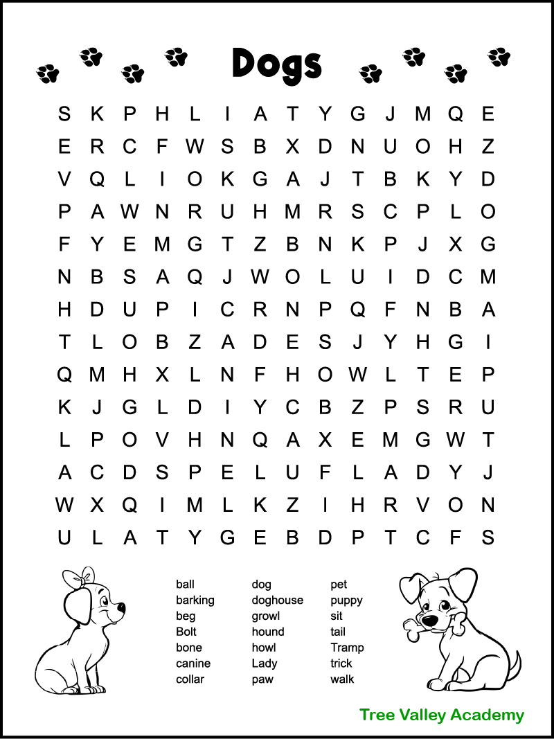 Easy Dog Crossword Puzzles Free Printable