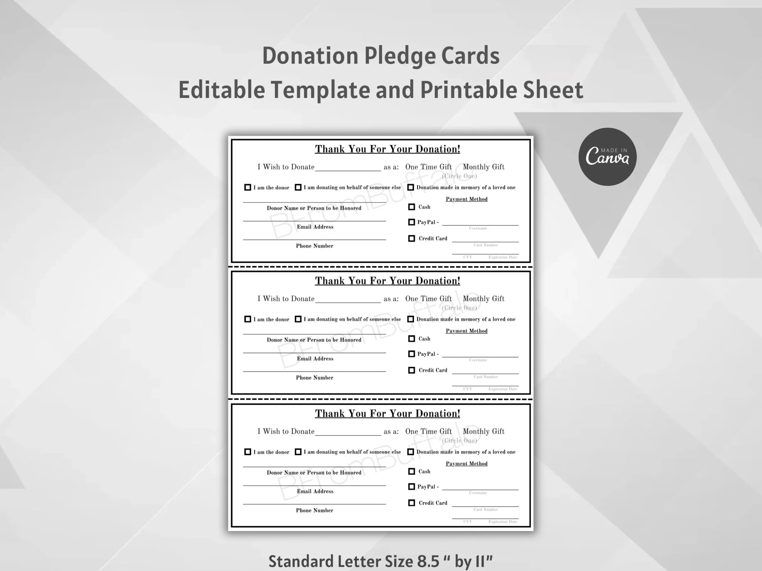 Printable Pledge Form Template