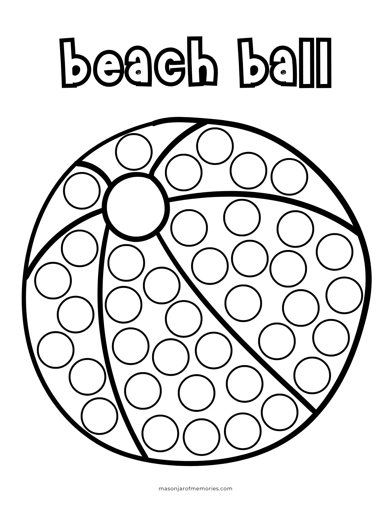 Dot Marker Sommer Malseiten Strand Bingo Dauber Printables PDF 