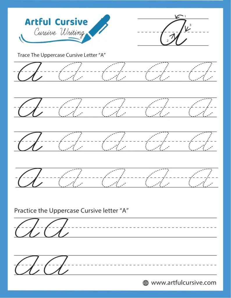 Free Printable Cursive Penmanship Worksheets