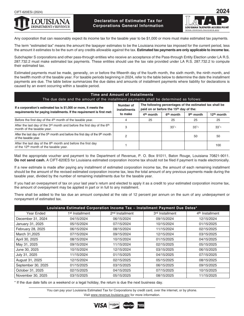 Louisiana Form 620 2023